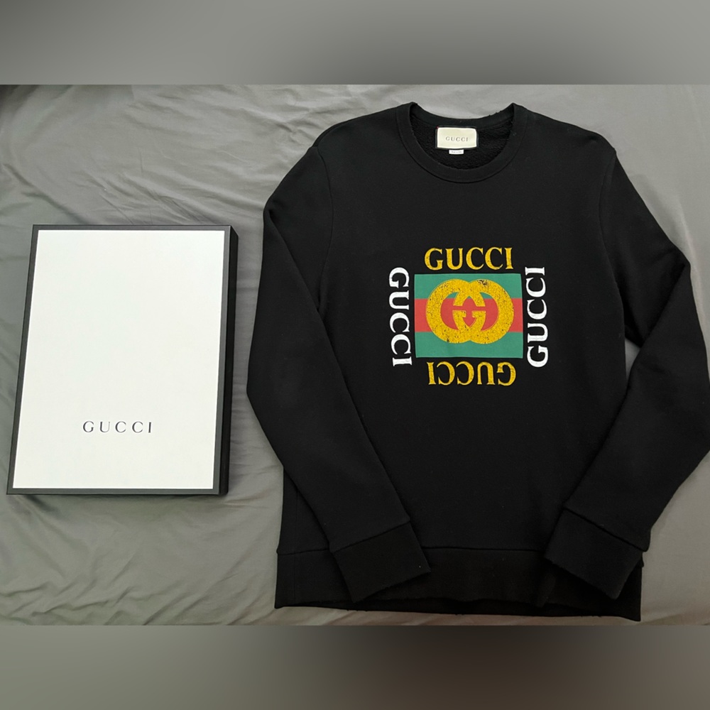 COTTON SWEATSHIRT WITH GUCCI LOGO